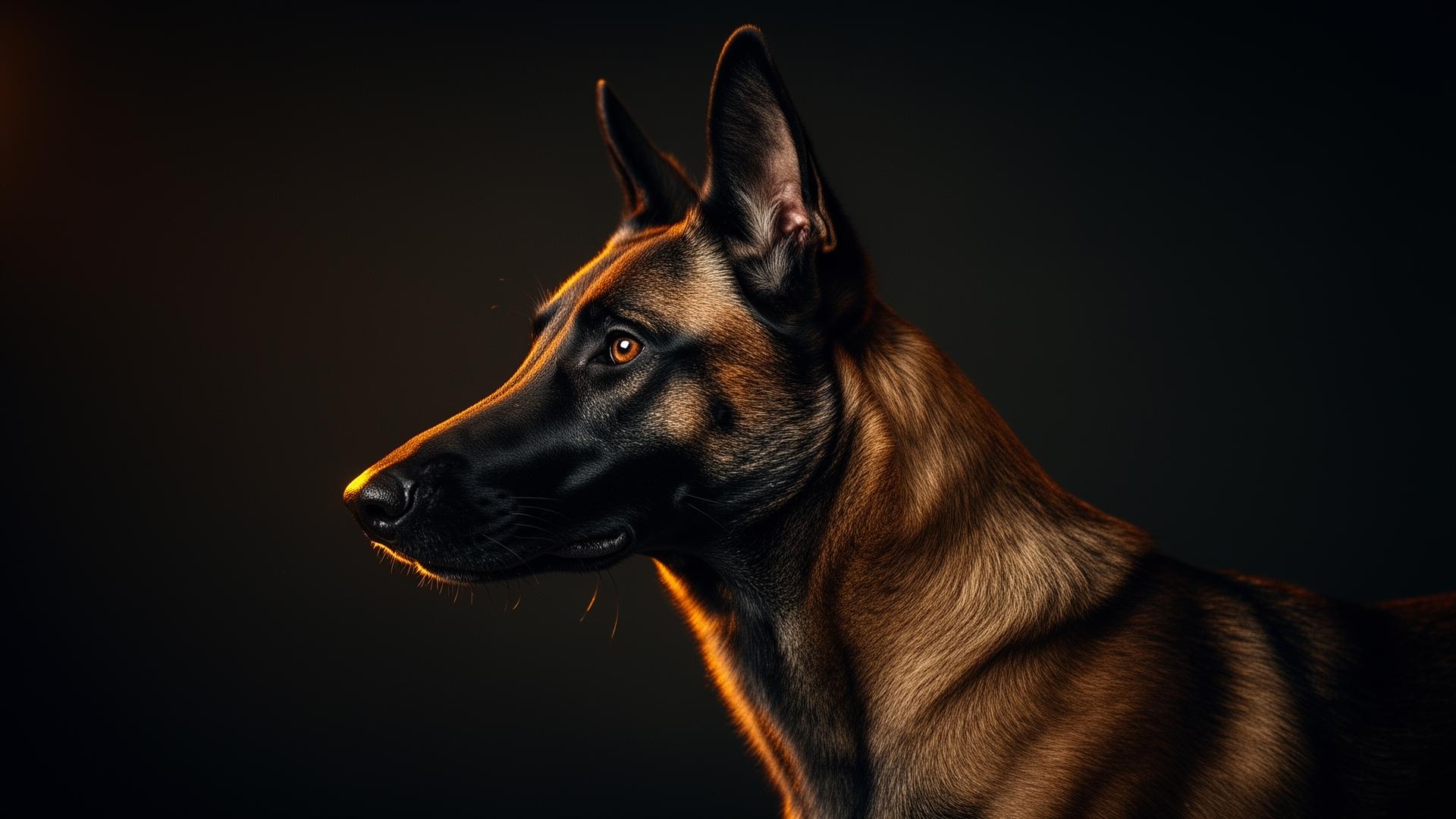 Alert Belgian Malinois dog